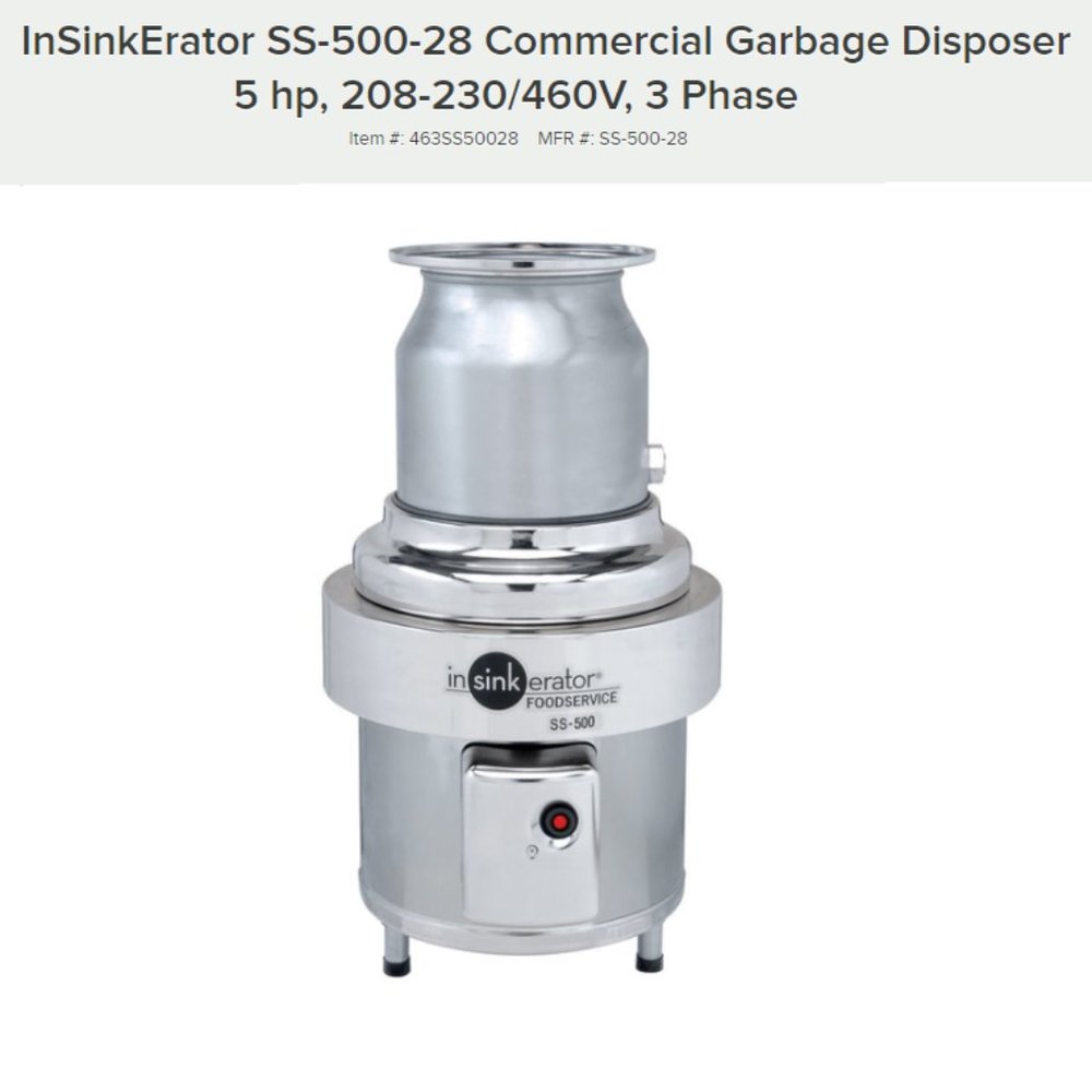 InSinkErator SS-500-28 Large Capacity Commerical Waste Disposer Brand New in Box